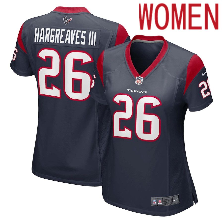 Women Houston Texans 26 Vernon Hargreaves III Nike Navy Game Player NFL Jersey